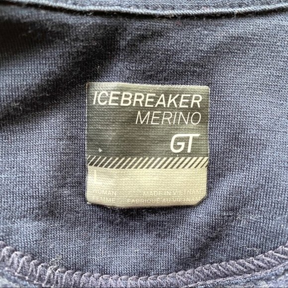 Icebreaker Merino Blue Long Sleeve Full Zip Hoodie Atom GT Jacket Sweater - L - Picture 4 of 9